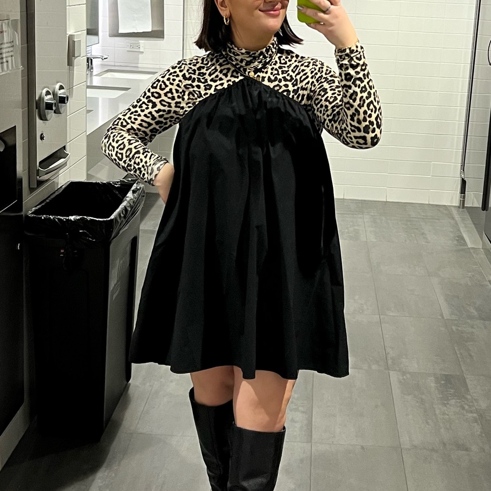 Black Halter Swing Dress